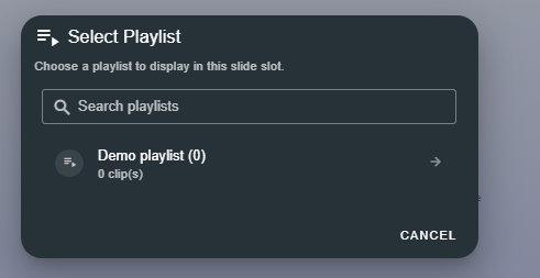 Selecting a playlist