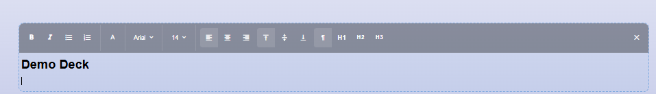 Rich text editor in a slide slot